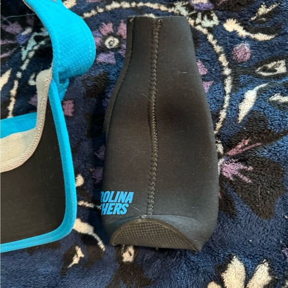 NFL Carolina Panthers Visor and bottle koozie.  Adjustable NC Hat Charlotte Blue - Picture 4 of 4